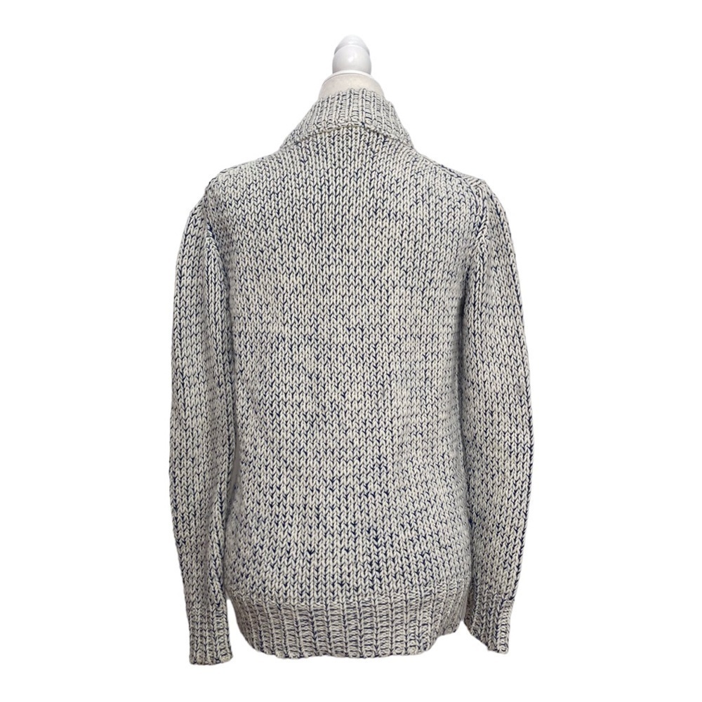 3.1 PHILLIP LIM Double Collar V-Neck Marled Yarn Wool Blend Cardigan chunky knit - Picture 9 of 16